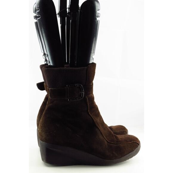 Blondo‎ Boot Sz 8 M Short Boots Almond Toe Brown Leather Women - Picture 4 of 8